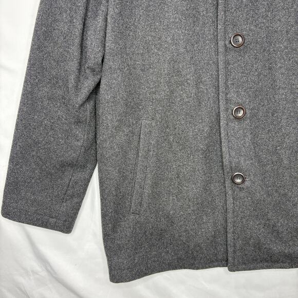 J Crew Mens Size M University Car Coat Wool Blend Gray Thinsulate Preppy Classic - Picture 5 of 11